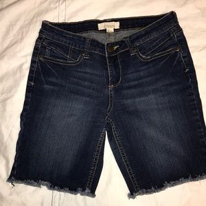 Blue denim shorts